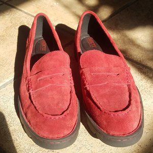 Born Loire Red Suede Penny Loafer, 9